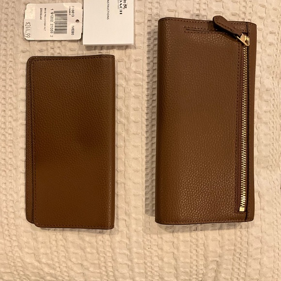 Coach F16613 Saddle 2 brown pebbled leather checkbook wallet - Picture 3 of 3